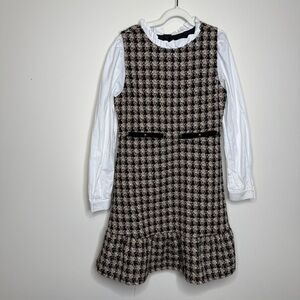 Janie and Jack Black and Tan Plaid Dress, tweed fabric